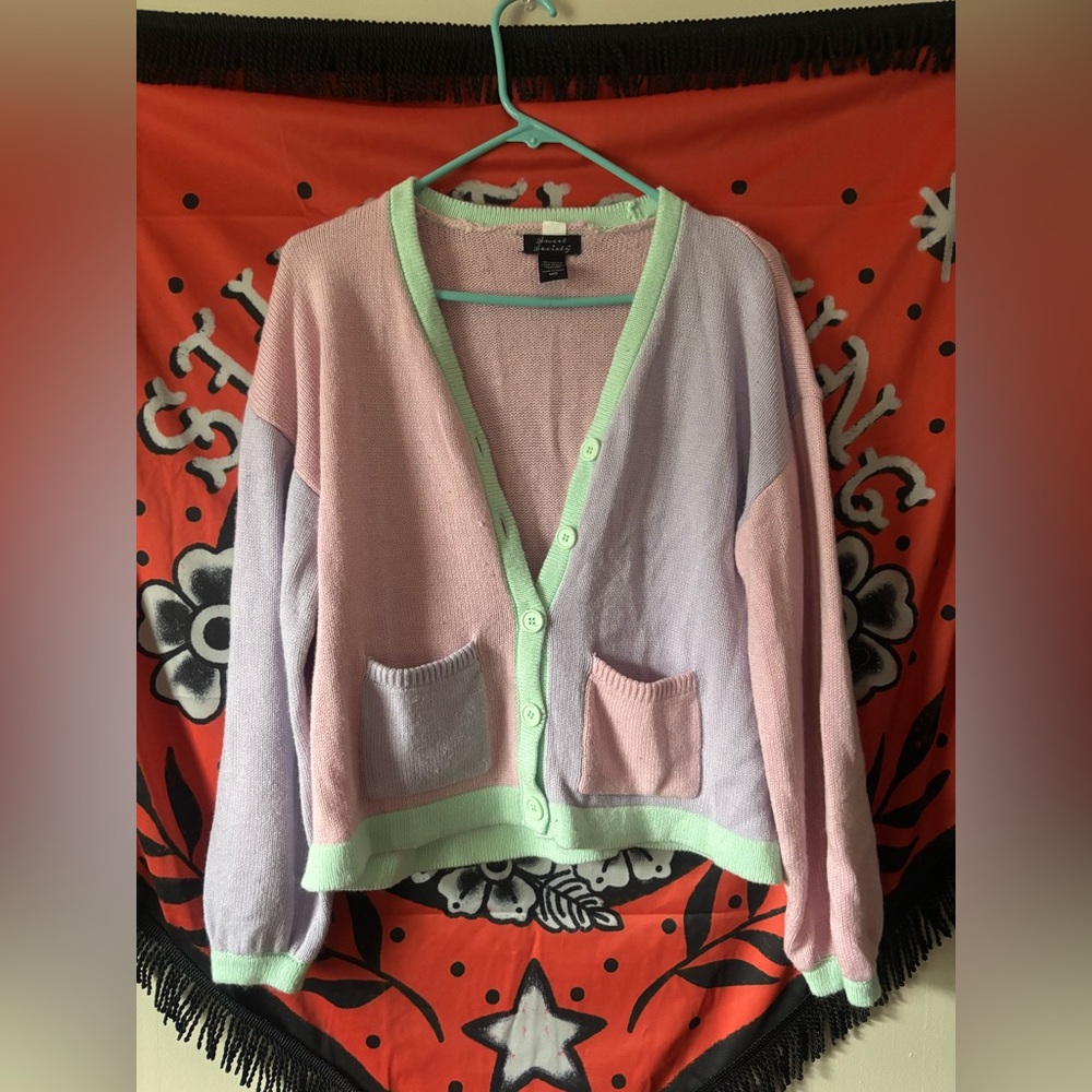Hot Topic Pastel Colorblock Cardigan